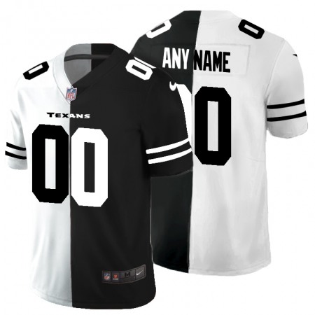 Men's Houston Texans ACTIVE PLAYER Custom Black & White Splite Limited Stitched Jersey