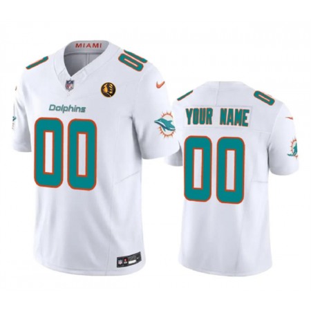 Men's Miami Dolphins Active Player Custom White 2023 F.U.S.E. With John Madden Patch Vapor Limited Stitched Football Jersey