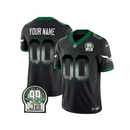 Men's Philadelphia Eagles Active Palyer Custom Black 2023 F.U.S.E. Throwback Vapor Untouchable Limited Stitched Football Jersey