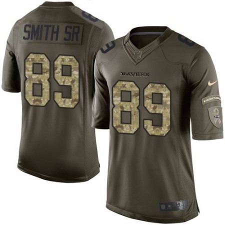 Nike Ravens #89 Steve Smith Sr Green Youth Stitched NFL Limited Salute to Service Jersey