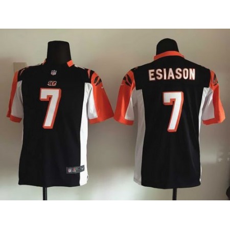 Nike Bengals #7 Boomer Esiason Black Team Color Youth Stitched NFL Elite Jersey