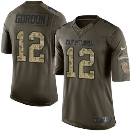 Nike Browns #12 Josh Gordon Green Youth Stitched NFL Limited Salute to Service Jersey