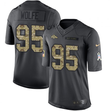 Nike Broncos #95 Derek Wolfe Black Youth Stitched NFL Limited 2016 Salute to Service Jersey