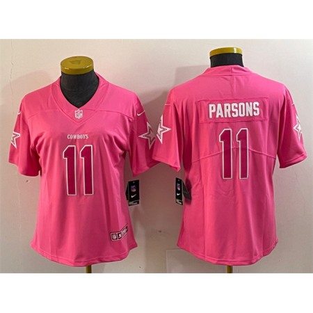 Youth Dallas Cowboys #11 Micah Parsons Pink Vapor Untouchable Limited Stitched Football Jersey