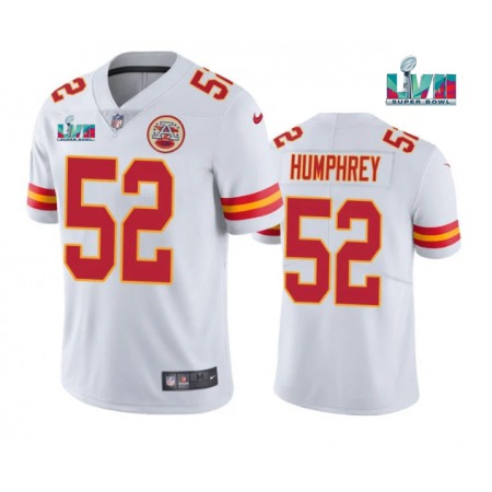 Youth Kansas City Chiefs #52 Creed Humphrey White Super Bowl LVII Patch Vapor Untouchable Limited Stitched Jersey