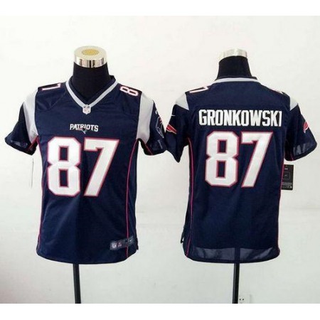 Nike Patriots #87 Rob Gronkowski Navy Blue Team Color Youth Stitched NFL New Elite Jersey