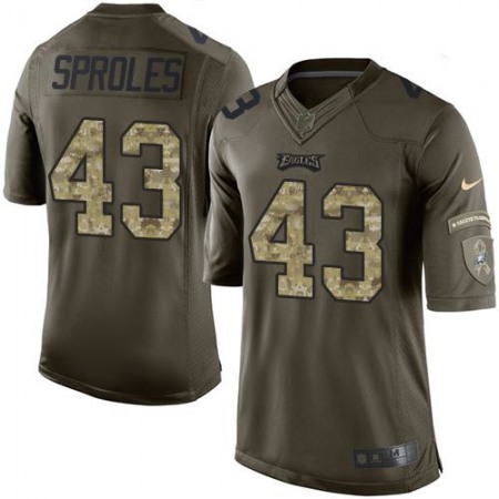 Nike Eagles #43 Darren Sproles Green Youth Stitched NFL Limited Salute to Service Jersey