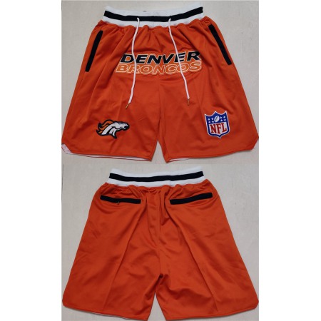 Men's Denver Broncos Orange Shorts(Run Small)