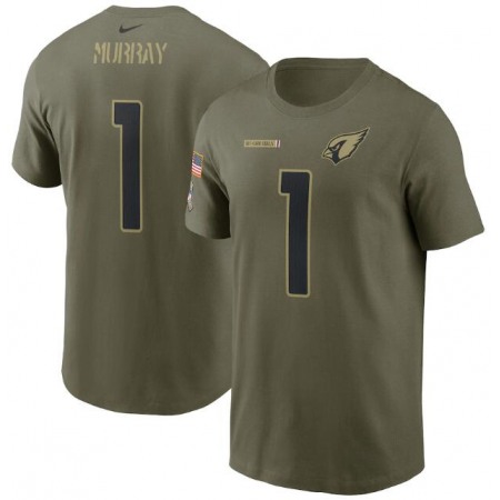 Men's Arizona Cardinals #1 Kyler Murray 2021 Olive Salute To Service Legend Performance T-Shirt