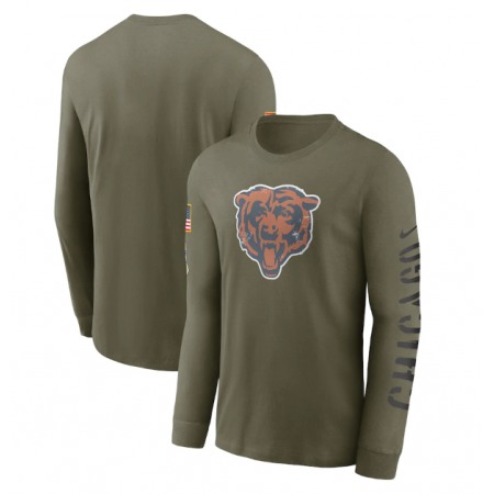 Men's Chicago Bears Olive 2022 Salute to Service Long Sleeve T-Shirt