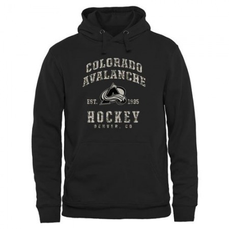 Men's Colorado Avalanche Black Camo Stack Pullover Hoodie