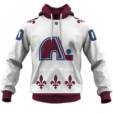 Men's Colorado Avalanche Customized White Reverse Retro Alternate Pullover Hoodie