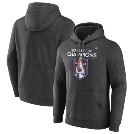 Men's Colorado Avalanche Heathered Charcoal 2022 Stanley Cup Champions Locker Room Pullover Hoodie