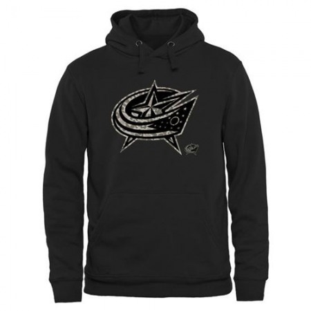 Men's Columbus Blue Jackets Black Rink Warrior Pullover Hoodie