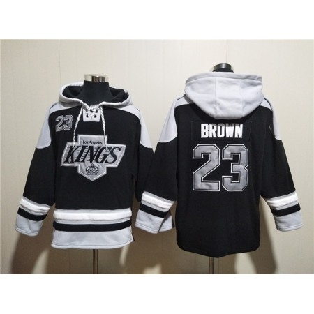 Men's Los Angeles Kings #23 Dustin Brown Black Ageless Must-Have Lace-Up Pullover Hoodie