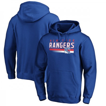 Men's New York Rangers Royal Staggered Stripe Pullover Hoodie