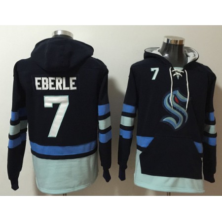 Men's Seattle Kraken #7 Jordan Eberle Navy Ageless Must-Have Lace-Up Pullover Hoodie