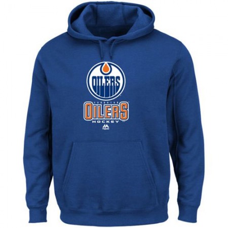 Edmonton Oilers Majestic Critical Victory VIII Fleece Hoodie Blue