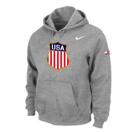 Team USA Hockey Winter Olympics KO Pullover Performance NHL Hoodie Light Grey