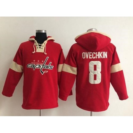 Washington Capitals #8 Alex Ovechkin Red Pullover NHL Hoodie