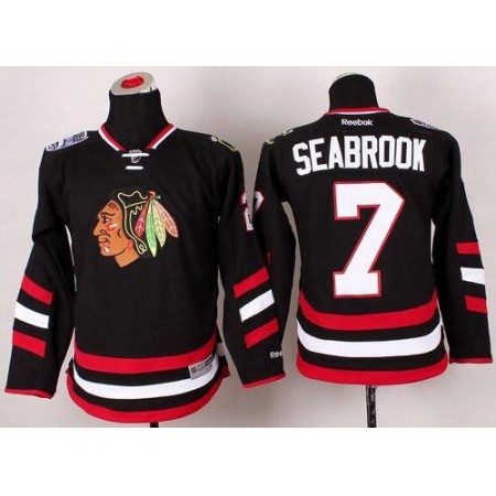 Blackhawks #7 Brent Seabrook Black 2014 Stadium Series Stitched Youth NHL Jersey