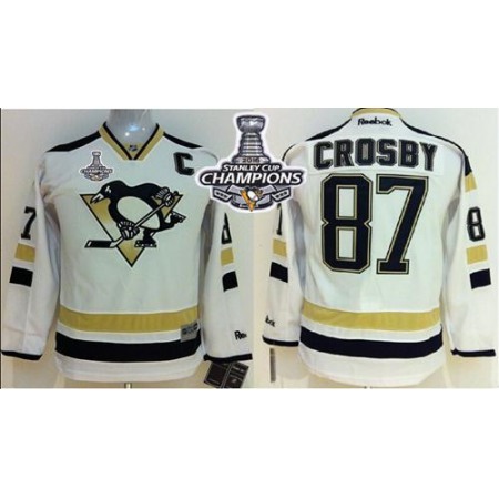 Penguins #87 Sidney Crosby White 2014 Stadium Series 2016 Stanley Cup Champions Stitched Youth NHL Jersey