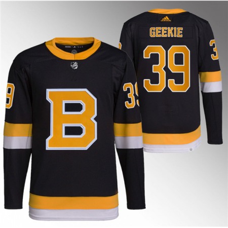 Men's Boston Bruins #39 Morgan Geekie Black Home Breakaway Stitched Jersey