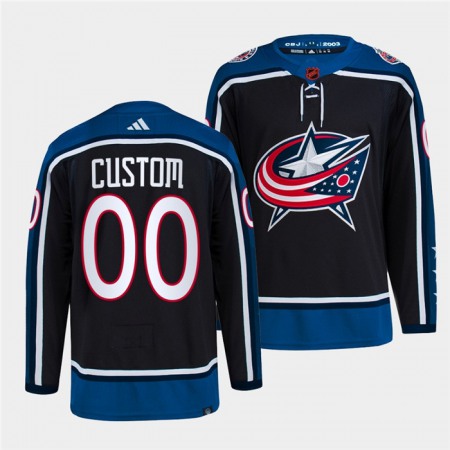 Men's Columbus Blue Jackets Custom Black 2022-23 Reverse Retro Stitched Jersey