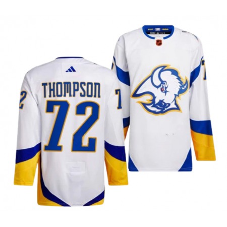 Men's Buffalo Sabres #72 Tage Thompson White 2022/23 Reverse Retro Stitched Jersey