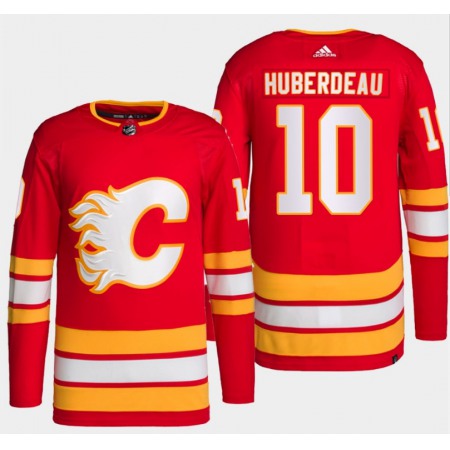 Men's Calgary Flames #10 Jonathan Huberdeau Red Stitched Jersey