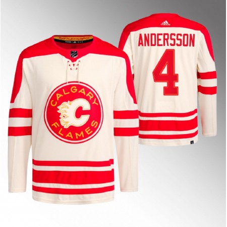 Men's Calgary Flames #4 Rasmus Andersson 2023 Cream Classic Primegreen Stitched Jersey