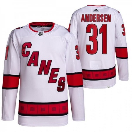 Men's Carolina Hurricanes #31 Frederik Andersen White Stitched Jersey