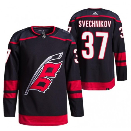 Men's Carolina Hurricanes #37 Andrei Svechnikov Black Breakaway Alternate Pro Stitched Jersey