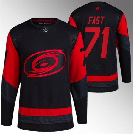 Men's Carolina Hurricanes #71 Jesper Fast Black Red Stadium Series Breakaway Stitched Jersey