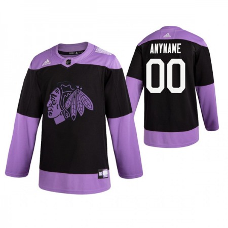 Men's Chicago Blackhawks Adidas Black Hockey Fights Cancer Custom Practice NHL Stitched Jersey