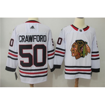 Men's Adidas Chicago Blackhawks #50 Corey Crawford White Stitched NHL Jersey