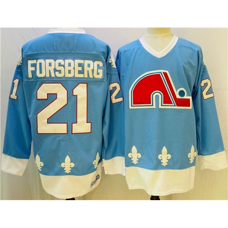 Men's Colorado Avalanche #21 Peter Forsberg Blue Stitched Jersey