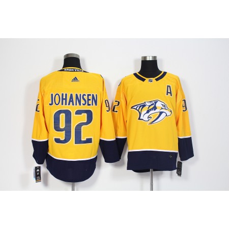 Men's Adidas Nashville Predators #92 Ryan Johansen Yellow Stitched NHL Jersey