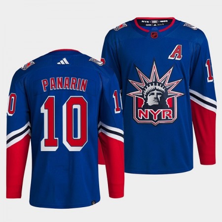 Men's New York Rangers #10 Artemi Panarin Blue 2022-23 Reverse Retro Stitched Jersey