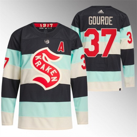 Men's Seattle Kraken #37 Yanni Gourde 2024 Deep Sea Blue Winter Classic Stitched Jersey