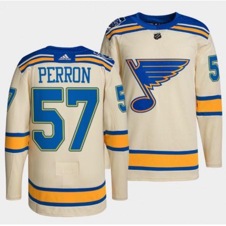 Men's St. Louis Blues #57 David Perron Cream 2022 Winter Classic Stitched Jersey