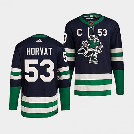 Men's Vancouver Canucks #53 Bo Horvat Navy 2022 Reverse Retro Stitched Jersey