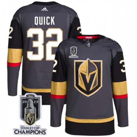 Men's Vegas Golden Knights #32 Jonathan Quick Grey 2023 Stanley Cup Champions Stitched Jersey