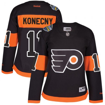 Flyers #11 Travis Konecny Black 2017 Stadium Series Women's Stitched NHL Jersey