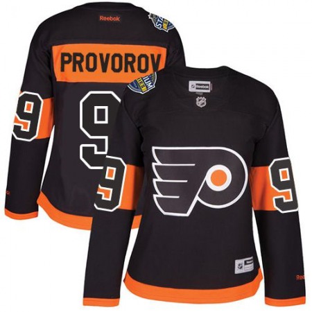 Flyers #9 Ivan Provorov Black 2017 Stadium Series Women's Stitched NHL Jersey