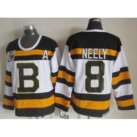 Bruins #8 Cam Neely White CCM Throwback 75TH Stitched NHL Jersey