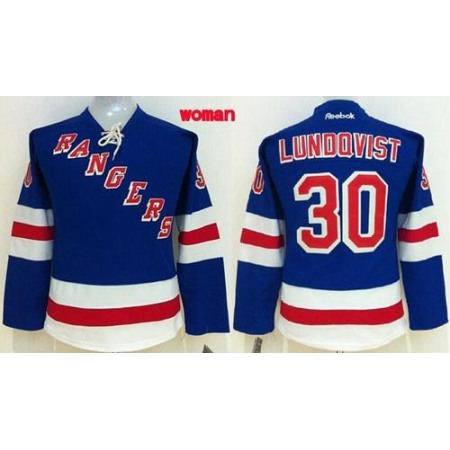 Rangers #30 Henrik Lundqvist Blue Women's Home Stitched NHL Jersey