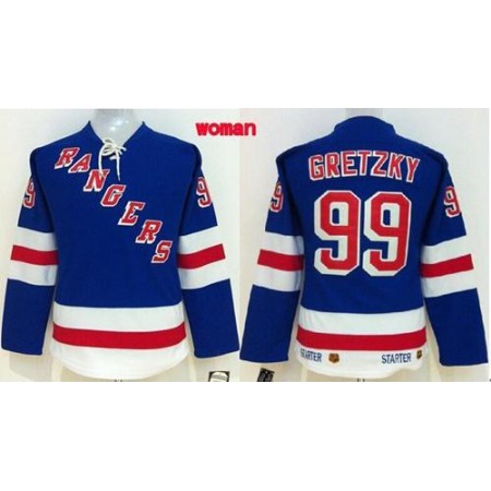 Rangers #99 Wayne Gretzky Blue Women's Home Stitched NHL Jersey