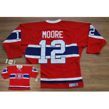 Canadiens #12 Dominic Moore Stitched Red CH CCM Throwback NHL Jersey