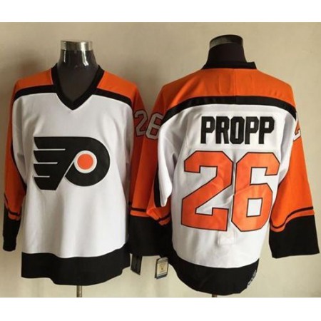 Flyers #26 Brian Propp White/Black CCM Throwback Stitched NHL Jersey